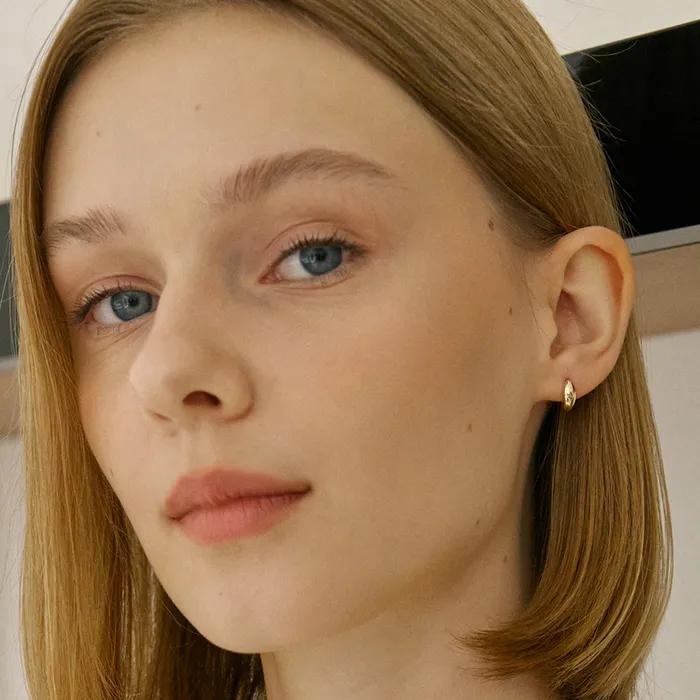14K Jellybean One-Touch Ring Earrings