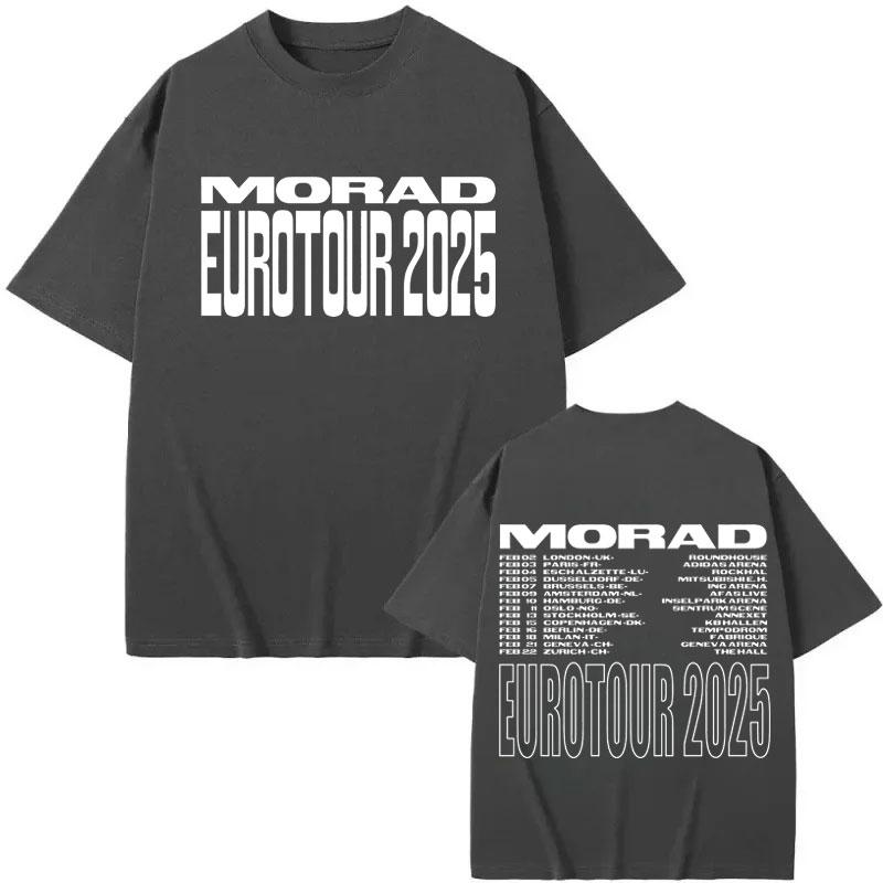 Rapper Morad Tour 2025 Double Sided Print T Shirts Men Women Fashion Hip Hop Short Sleeve Tshirt Summer Casual Cotton Tshirts