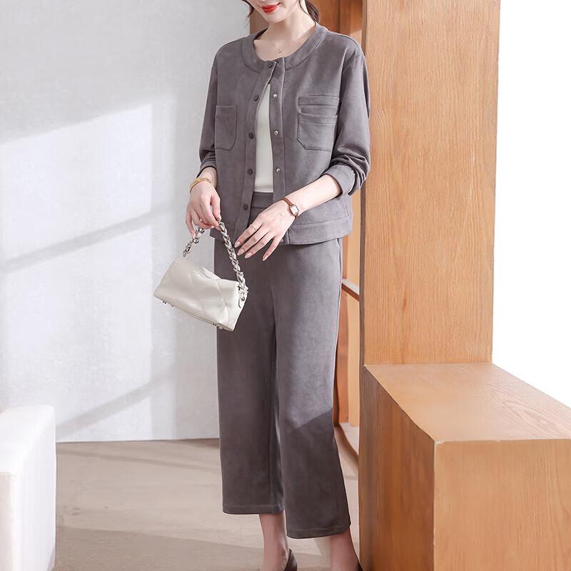 

Middle-Aged Women s Autumn Cardigan & Sporty Two-Piece Set 2XL