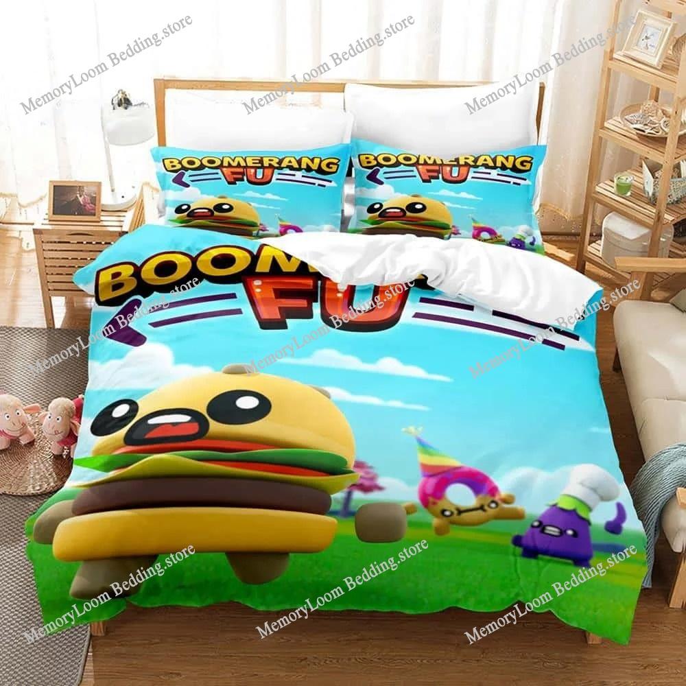 Set de lenjerie de pat 3D Kawaii Game Boomerang Fu Single Twin Full Queen King Size Set de pat Adult Copil Dormitor Seturi husă de plapumă Textile de casă