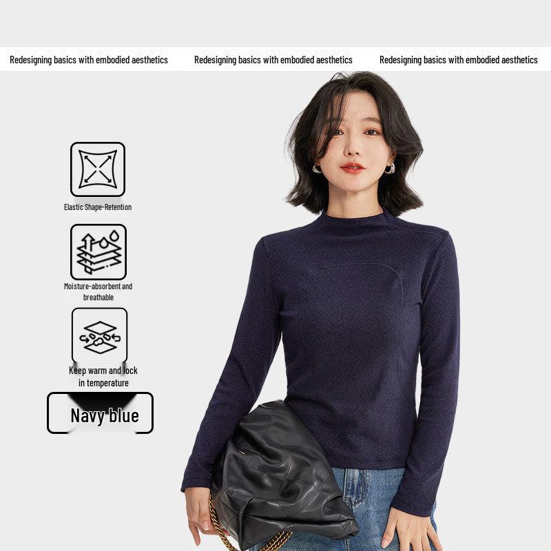 

Женский базовый слой из бамбукового флиса с небольшим воротником-стойкой XL [65-80 kg] темно-синий