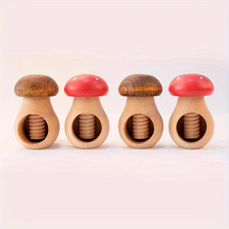 Naturligt Trä Nötknäckarverktyg Enkel Valnöt- & Torkad Fruktöppnare med Robust Handtag och Dekorativ Håldesign