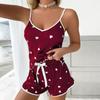 Hot Sale European and American Summer Women's Pajamas Two-piece Set Sexy Casual Suspender Vest Shorts Loungewear