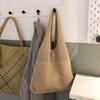 Vintage wool woven shoulder bag bag large capacity beach bag shopping bag women's knitted tote bag portable