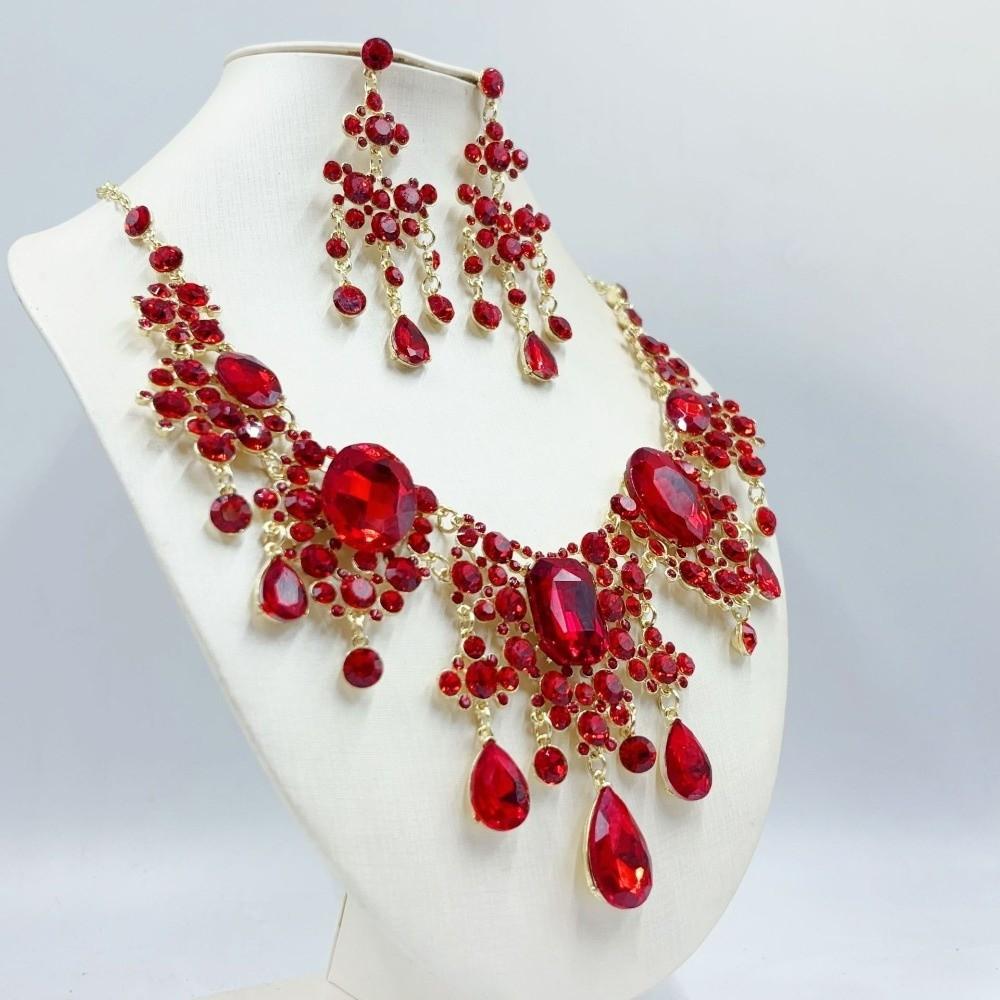 Elegant Rhinestone Jewelry Set Shiny Wedding Bridal Accessories Party Dress Up