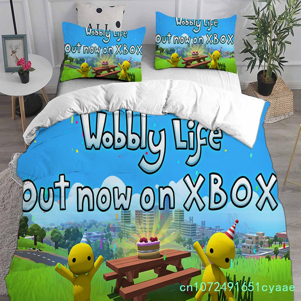 Housses de couette Ensembles de literie Wobbly & Life Simple Jumeau Complet Queen King Size Couette Housse de lit Anime Taie d'oreiller Ensemble de 2-3 pièces EU single(135x200cm)