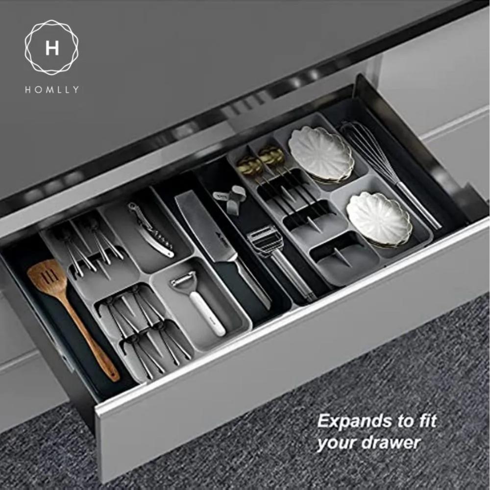 Homlly Drawer Organizer Tray for Cutlery and Knives