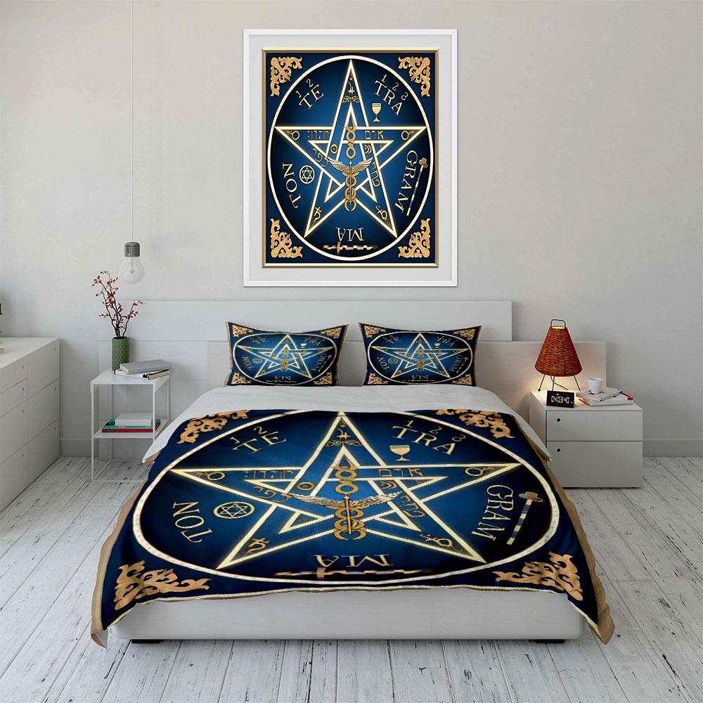 Occult Decorative Art Trio Set Soft Comfortable Duvet Cover Bedding Set Included 1*Duvet Cover & 2*Pillowcases, Gift