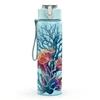 1PC Blue Coral Underwater Sea Plant 750ml Color Plastic Sports Water Bottle Leakproof Flip Straw Lid Suitable for Sports Office Home Use
