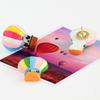 2pcs Cartoon Cute Creative Rainbow Hot Air Balloon Push Pin Soft Wooden Board Photo Wall Button