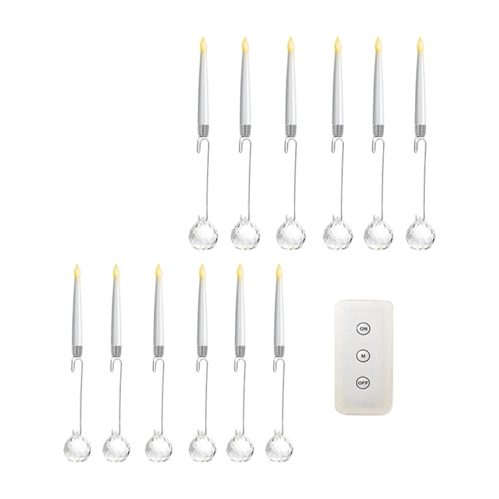 12 Pieces Christmas Tree Candles Decoration LED Candlesticks LED Short Taper Candles for Home Bedroom Halloween Holiday Wedding