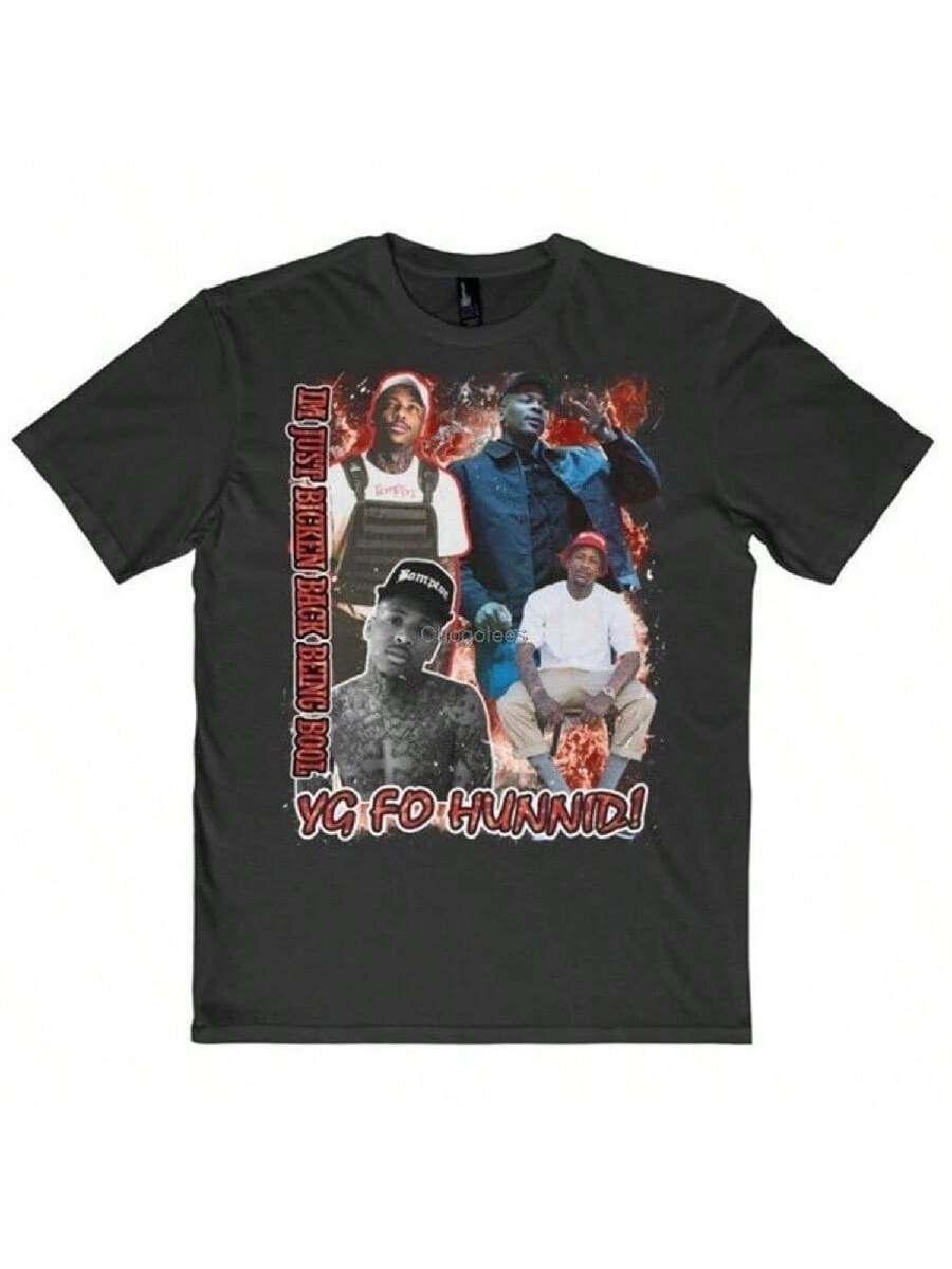 

Vintage Style Black YG 4Hunnid Rap Tee Shirt Red Hunnid T Shirt Red Hunnid T Shirt Gift For Him Gift For Her Gift For Friend XXXXXL чорний