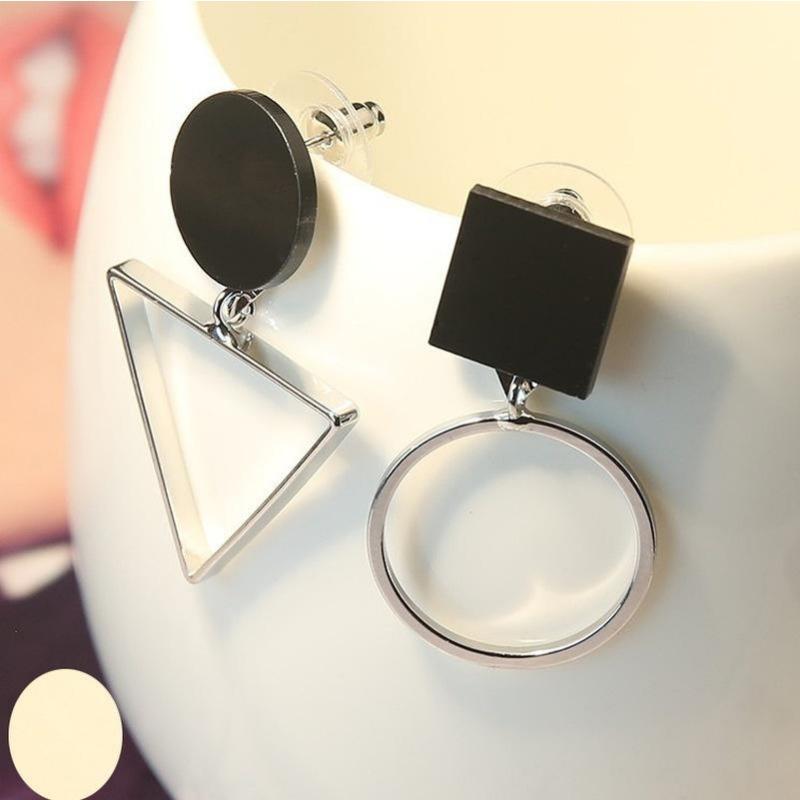 

Серьги в стиле панк-треугольник, круглые, геометрические, асимметричные, черные, женские, ювелирные украшения для вечеринок серебряный
