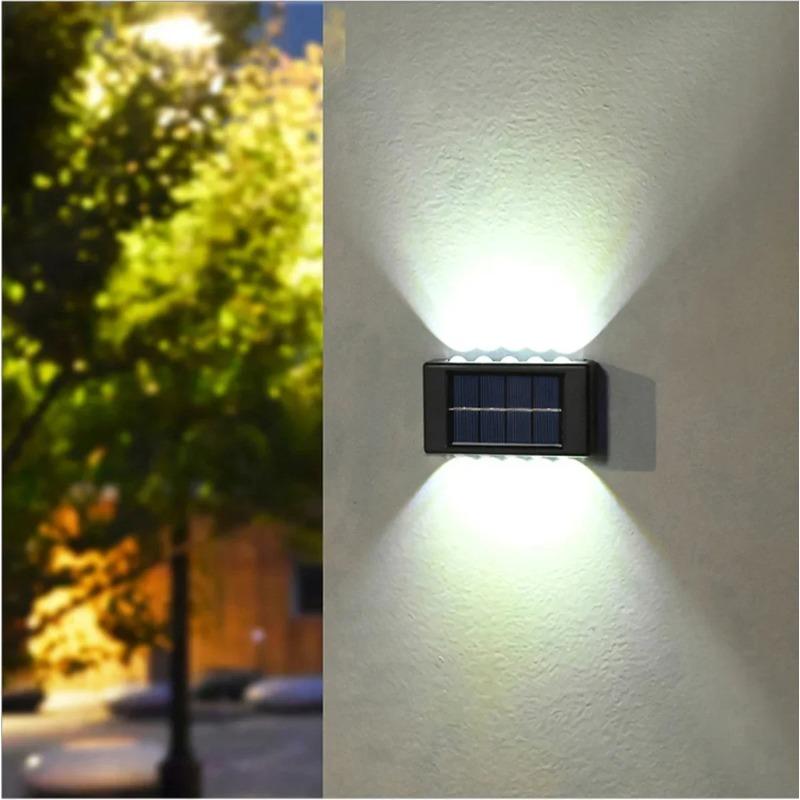 Solar Wall Lamp Outdoor Waterproof Up & Down Lighting Solar Fence Lights Solar Powered Garden Yard Decorative Wall Lights