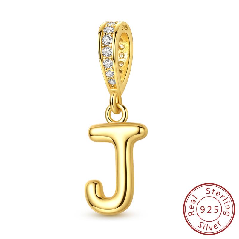 Dekorative Charms Perlenelemente Echtes Kupfer A-Z Alphabet 26 Buchstaben Charm Dekorationen Anhängerstück Geeignet Für Authentischen Armreif Armband