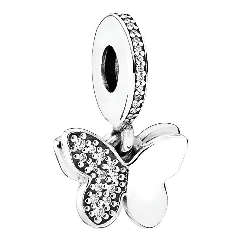 Pandora Dancing Butterfly Pendant Charm for Women 791844CZ серебряный