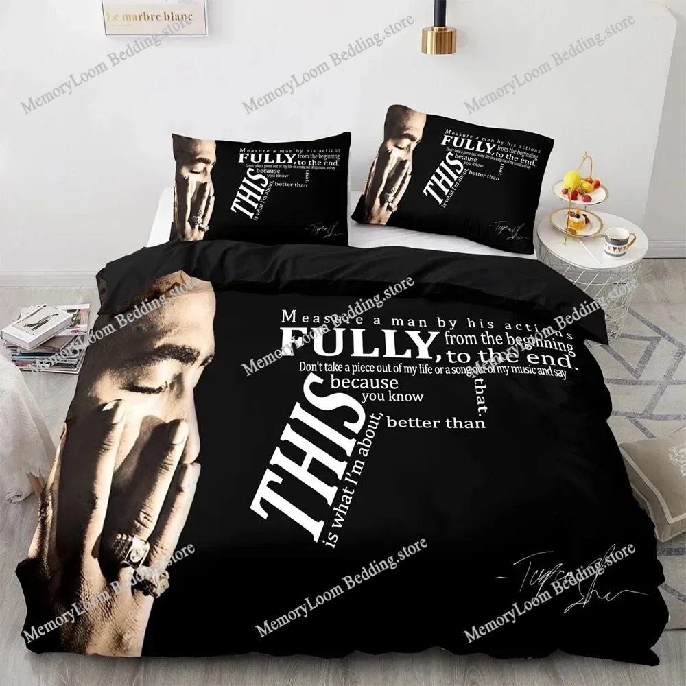 2Pac Tupac Amaru Shakur Bettwäsche-Set Bettbezug Bett-Set Tagesdecke Kissenbezug Bettdecke King Queen Size Jungen Erwachsenen Bettwäsche-Set