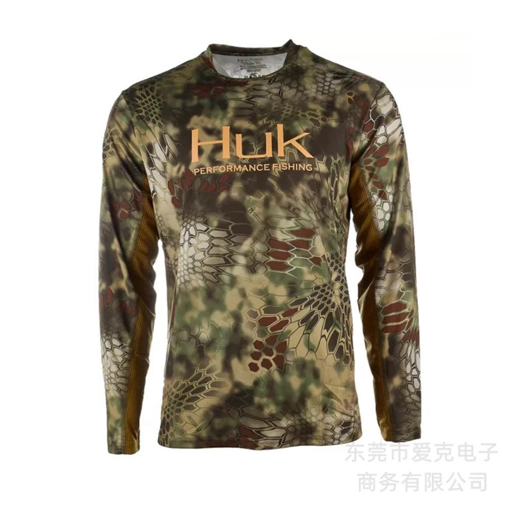 HUK fishing suit quick-drying long-sleeved summer outdoor sunscreen suit sportswear Luya fishing shirt breathable T-shirt men