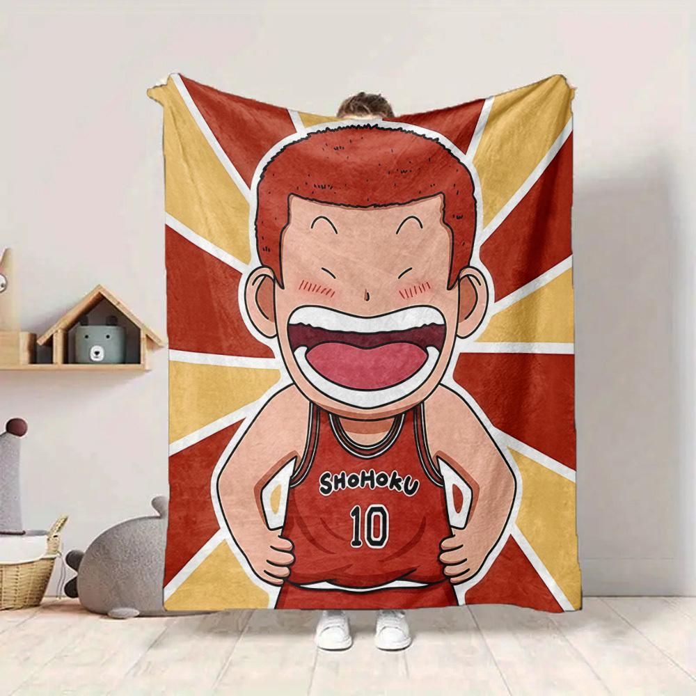1 szt. SLAM DUNK Flanelowy Koc Rzutowy HD Nadruk Lekki Miękki Ciepły Koc na Każdą Porę Roku do Sofy, Łóżka, Podróży, Kempingu Można Prać w Pralce