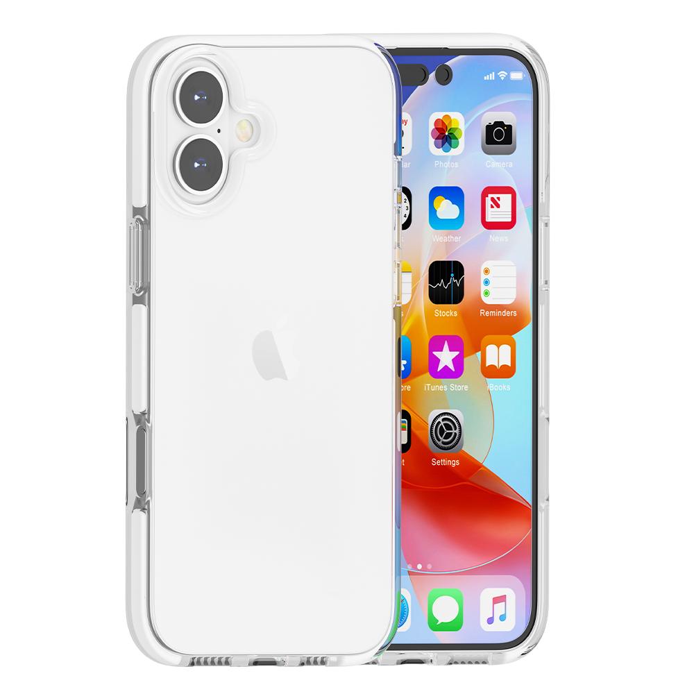 Pro iPhone 16 Pouzdro Nárazuvzdorné TPU+TPE Průhledný Zadní Kryt na Telefon