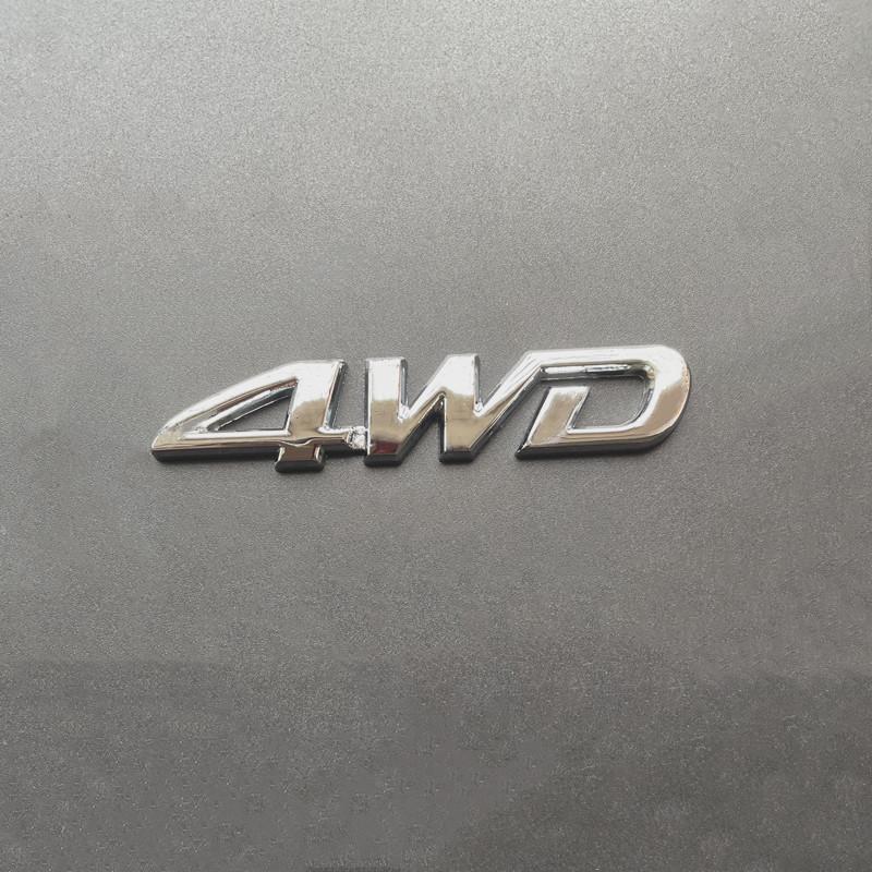 1Pc 3D Metal 4WD Logo Car Rear Trunk Side Fender Emblem Badge Stickers Decals