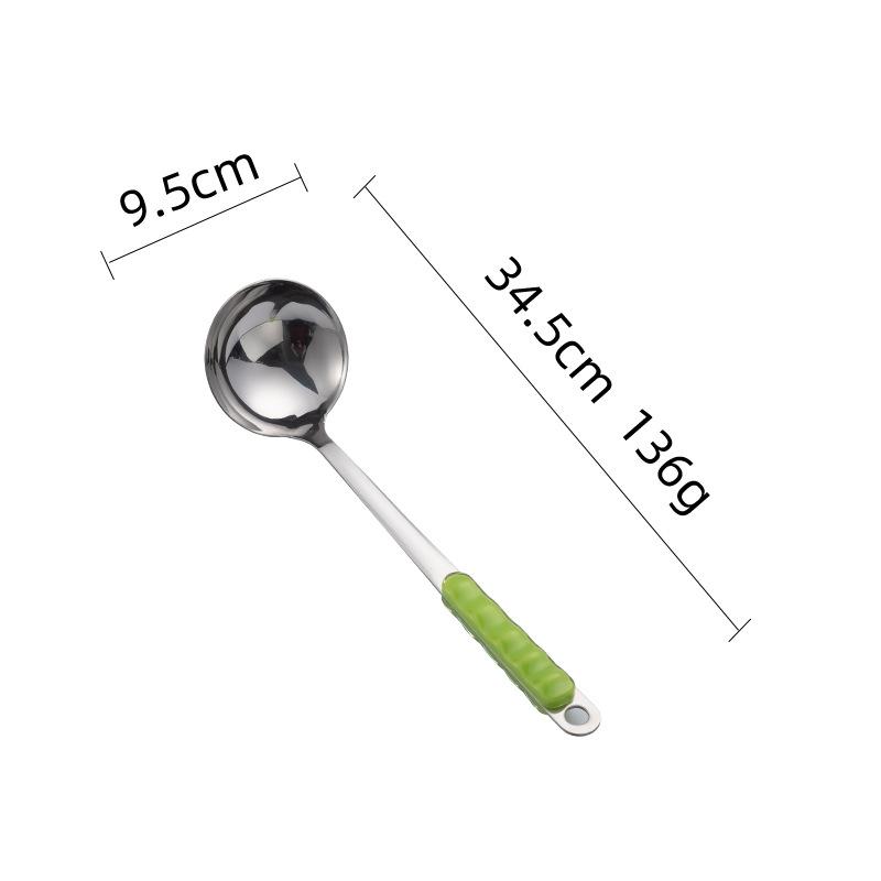 HANYANG Stainless Steel Kitchenware Set Colourful Handle Thickened Stir-Fry Spatula Insulated Cooking Spatula Spatula Spatula Fishing Noodle Spoon