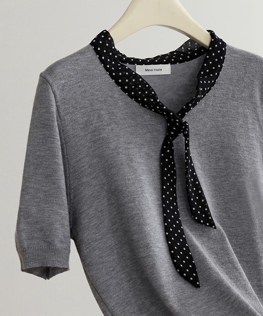 MERCI MARIE Lovely Color Block Dot Tie Knit 112895