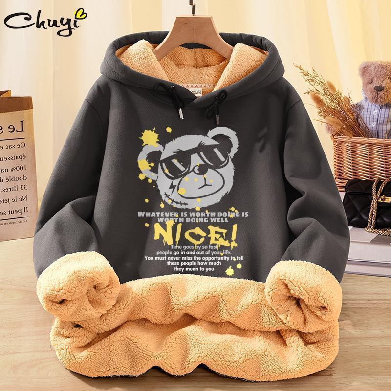 Мужской свитер в гонконгском стиле толстый зимний худи с капюшоном парный трендовый бренд куртка из овечьей шерсти свободного кроя большого размера XXL 2167₽