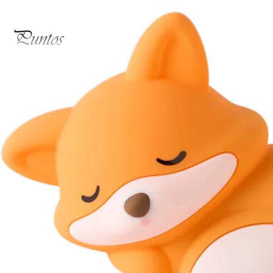 Child Safe Night Lamp Pink Fox Light Soft Silicone Touch 2-Level Dimmable Rechargeable Forest Theme Kids Bedroom Decor Stress Relief Sensory Toy