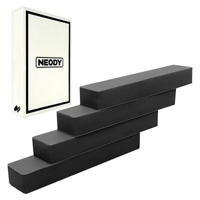 And Neodymium NEODY Silicon Bar Set of 4 Rust-proof, Crack-proof, Scratch-proof! Super-Strong Magnets, (51106mm), Black, (SB-0204-B)