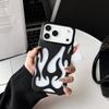 Hollow Case z Wzorem Płomieni 3D do iPhone 17 Air 16 15 14 13 12 11 Pro Max Plus Cienki Odporny na Wstrząsy Tylny Pokrowiec Modny Miękki TPU