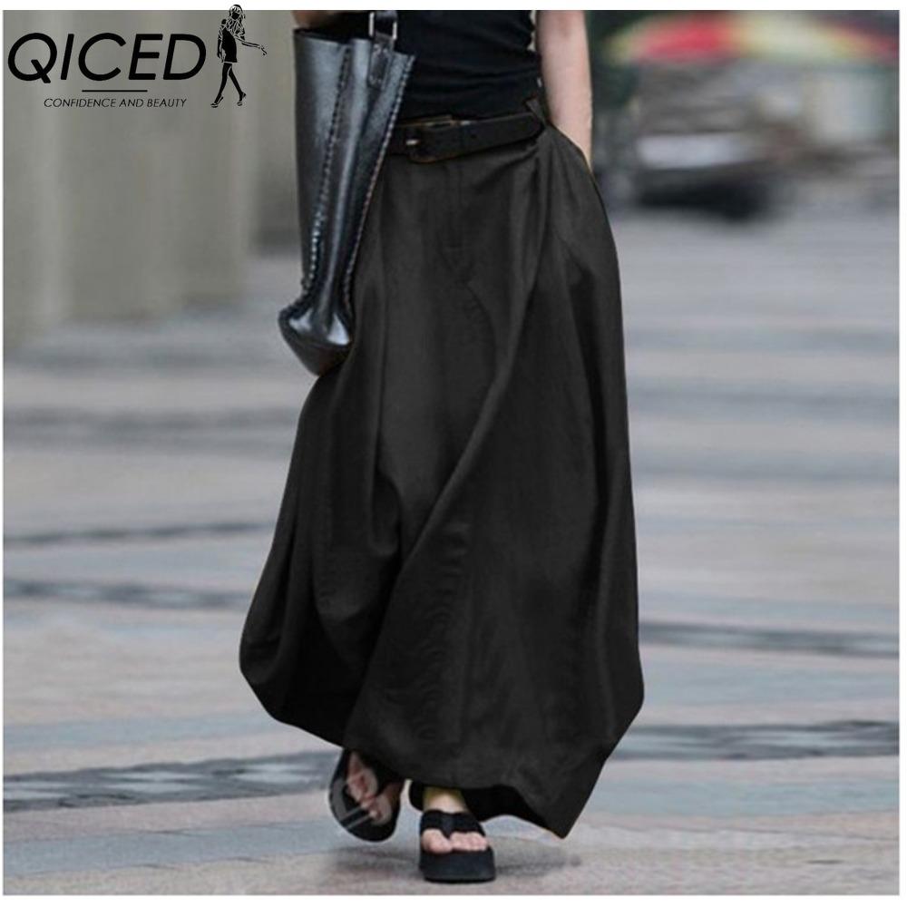 

GMXIA Женские Модные Повседневные Юбки Летние Весенние Однотонные с Принтом XL чёрный