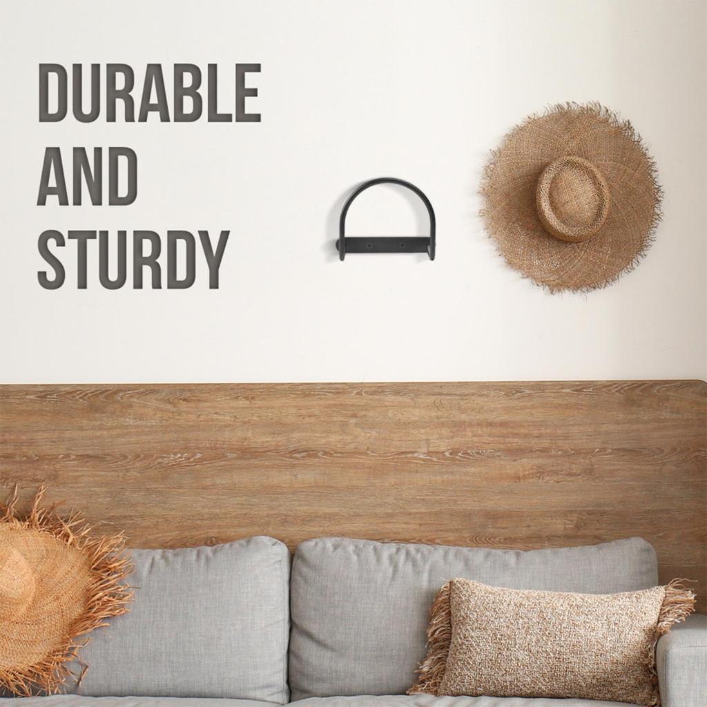 4Pcs Cowboy Hat Wide Brim Cap Holder Organizer Wall Mounted Iron Display Rack