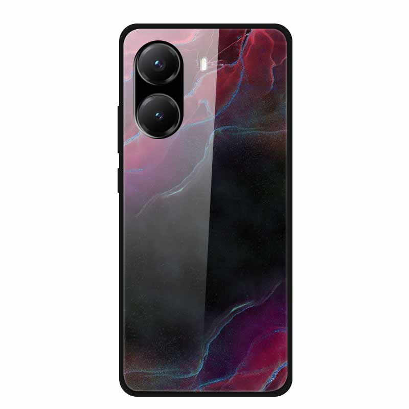 Tempered Glass Case For Poco X7 Pro Back Cover PC Hard Shockproof Cases for Xiaomi PocoX7 Pro Funda Marble Texture Fashion Coque