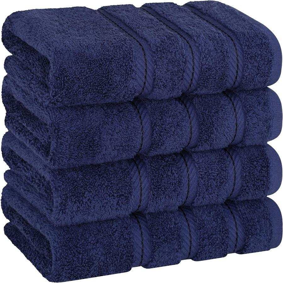 

Luxury 600 GSM 100 Cotton Turkish Hand Towels Set of 4 for Bathroom and Kitchen Use Soft Absorbent Navy Blue Face Towels Ideal United States