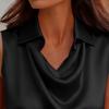 Modisches farbiges Kragen-Ärmelloses Hemd für Damen Sommer Business Casual Top