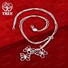 Design Jewelry 925 Sterling Silver Three Butterfly Pendant Necklace For Men Women Birthday Wedding Party Gifts Accessories