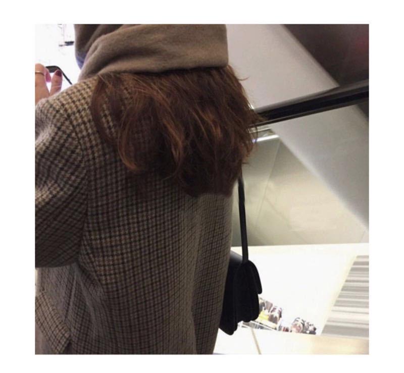 Korean Style Retro Plaid Wool Blazer - Houndstooth Long Sleeve, Thickened, Fall/Winter Collection.