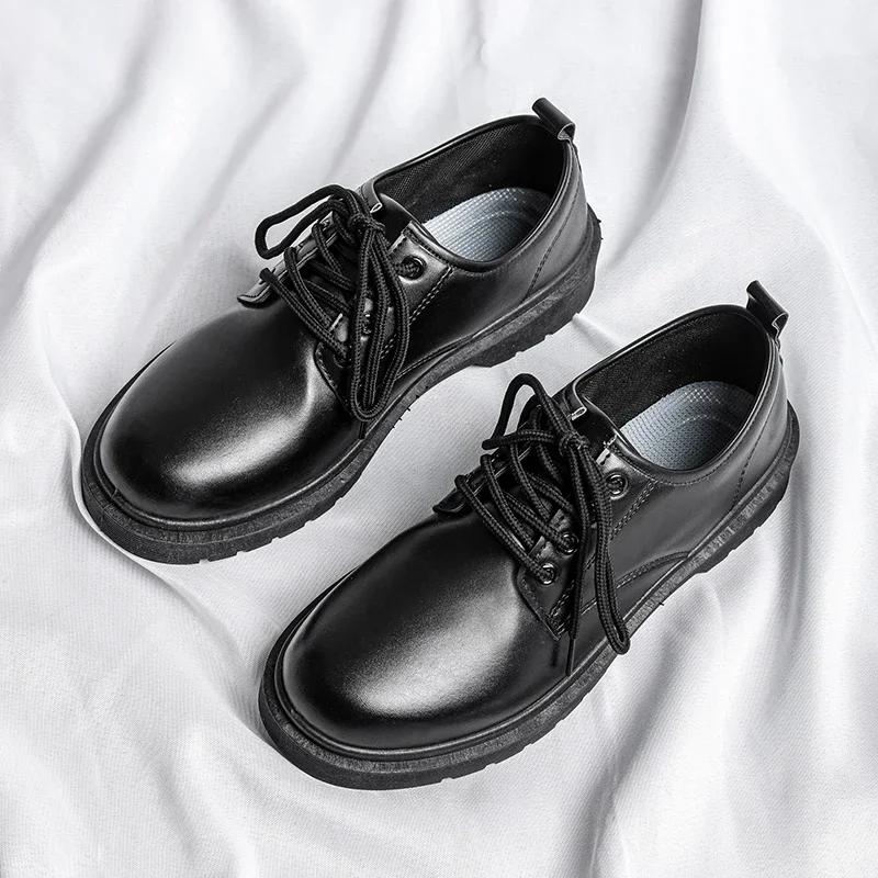 Spring Black Dress Men Leather Shoes Formal Casual Safety Shoes Men Driving Work Derby Shoes Work Business Casual Sneakers