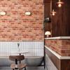 Red Brick Peel and Stick Wallpaper Vintage Brick Textured Self Adhesive Wallpaper Removable Contact paper for Kitchen Bedroom