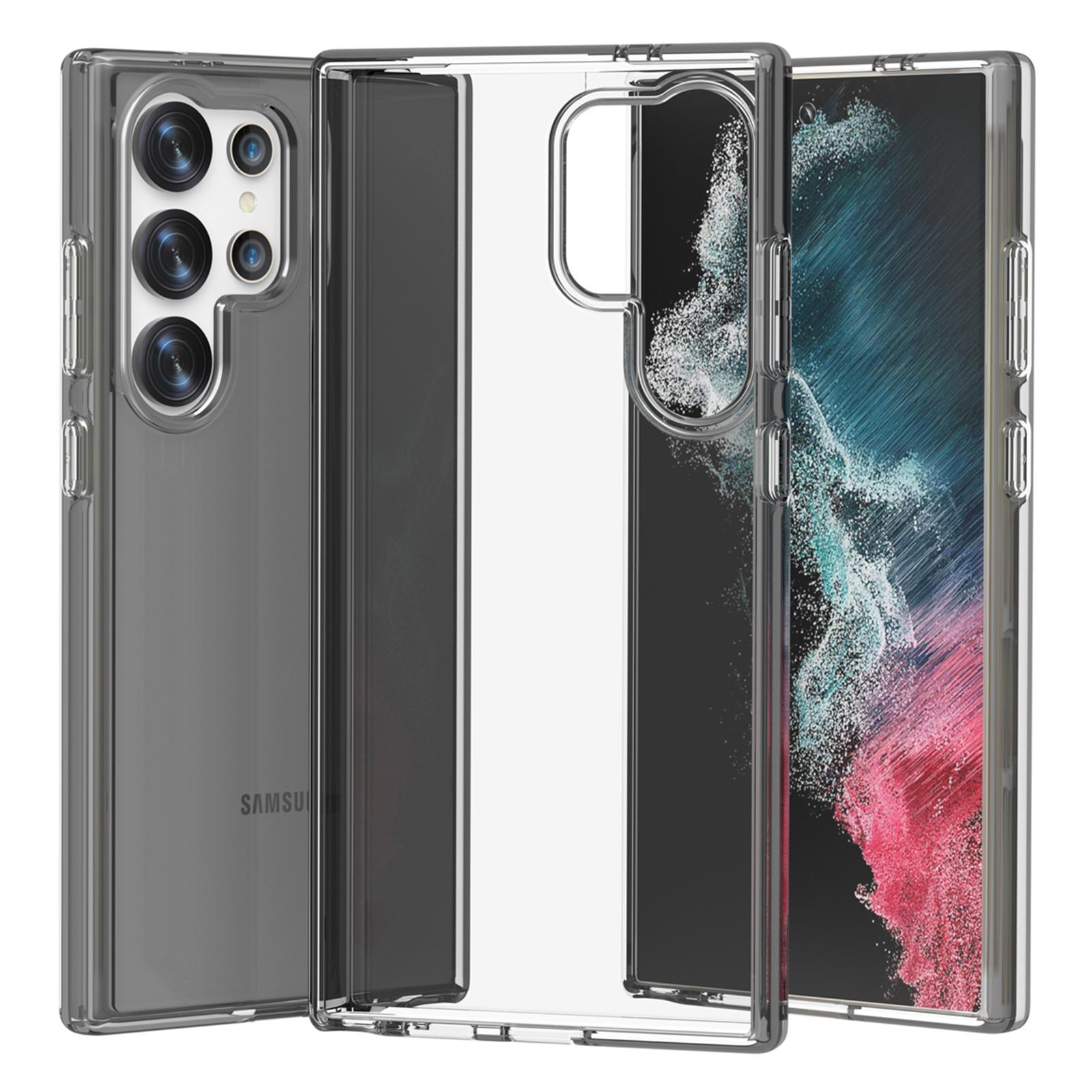 

For Samsung Galaxy S24 Ultra Clear Case PC+TPU Anti-scratch Phone Cover Transparent Black