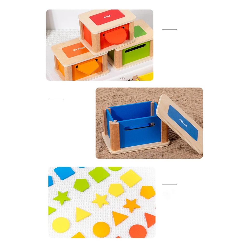 Baby Montessori Color Shape Sorting Toys Wooden Fine Motor Training Sensory Coin Box Magnetic Matching Games Educational Toys