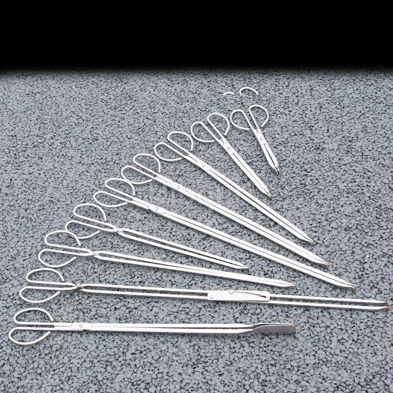 Stainless Steel Fire Tongs Coal Grabber Trash Picker Household Vintage Extended Kitchen Coal Grill Tongs Large and Small Sizes