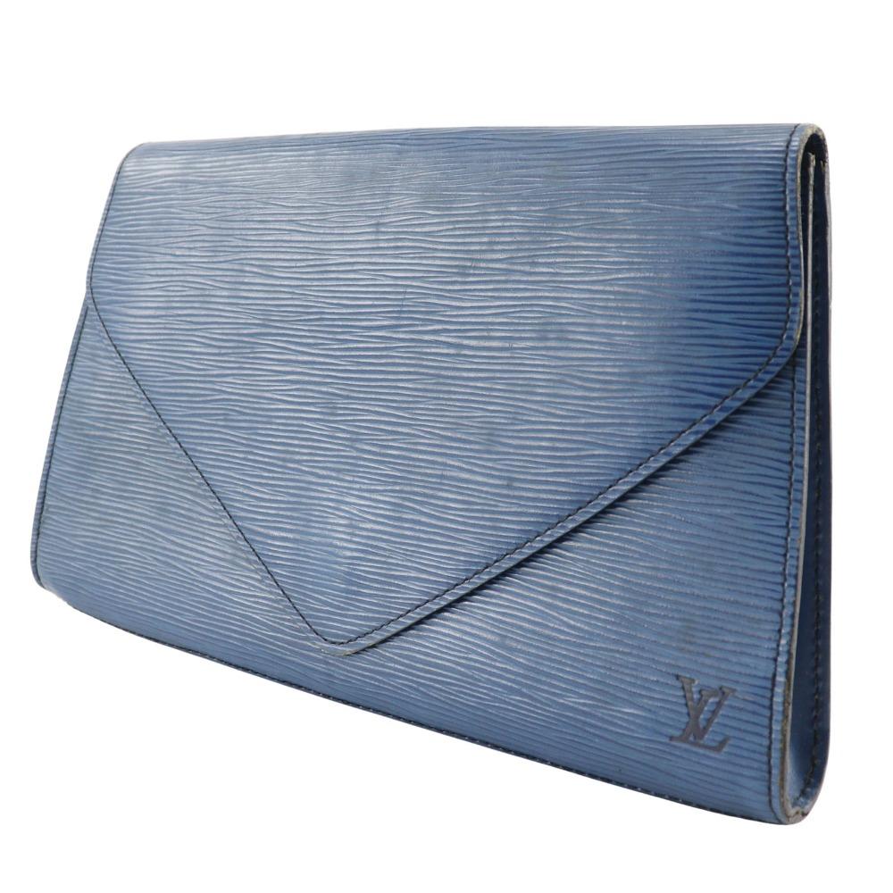 LOUIS VUITTON Art deco Clutch bag M52635 Business Bag Toledo Blue Blue Epi Leather Women Used