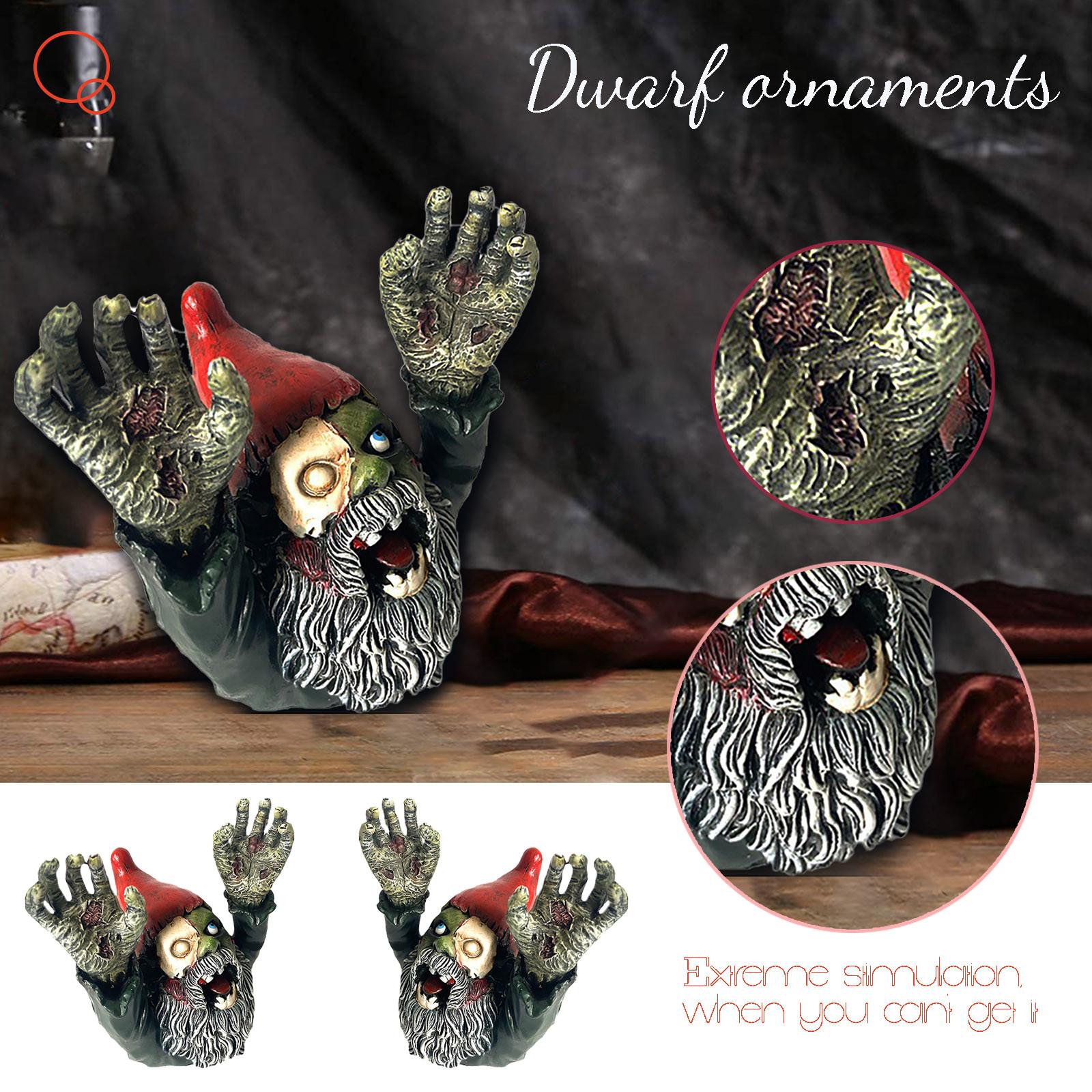 

Scary Gnome Dwarf Resin Ornaments Garden Crafts Frightening Decoration