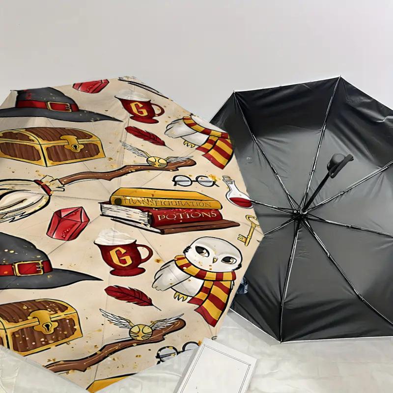 1PC Hogwarts Harry Potter Umbrella-8-Rib Reinforced, Automatic Open, Lightweight & Durable-D2667