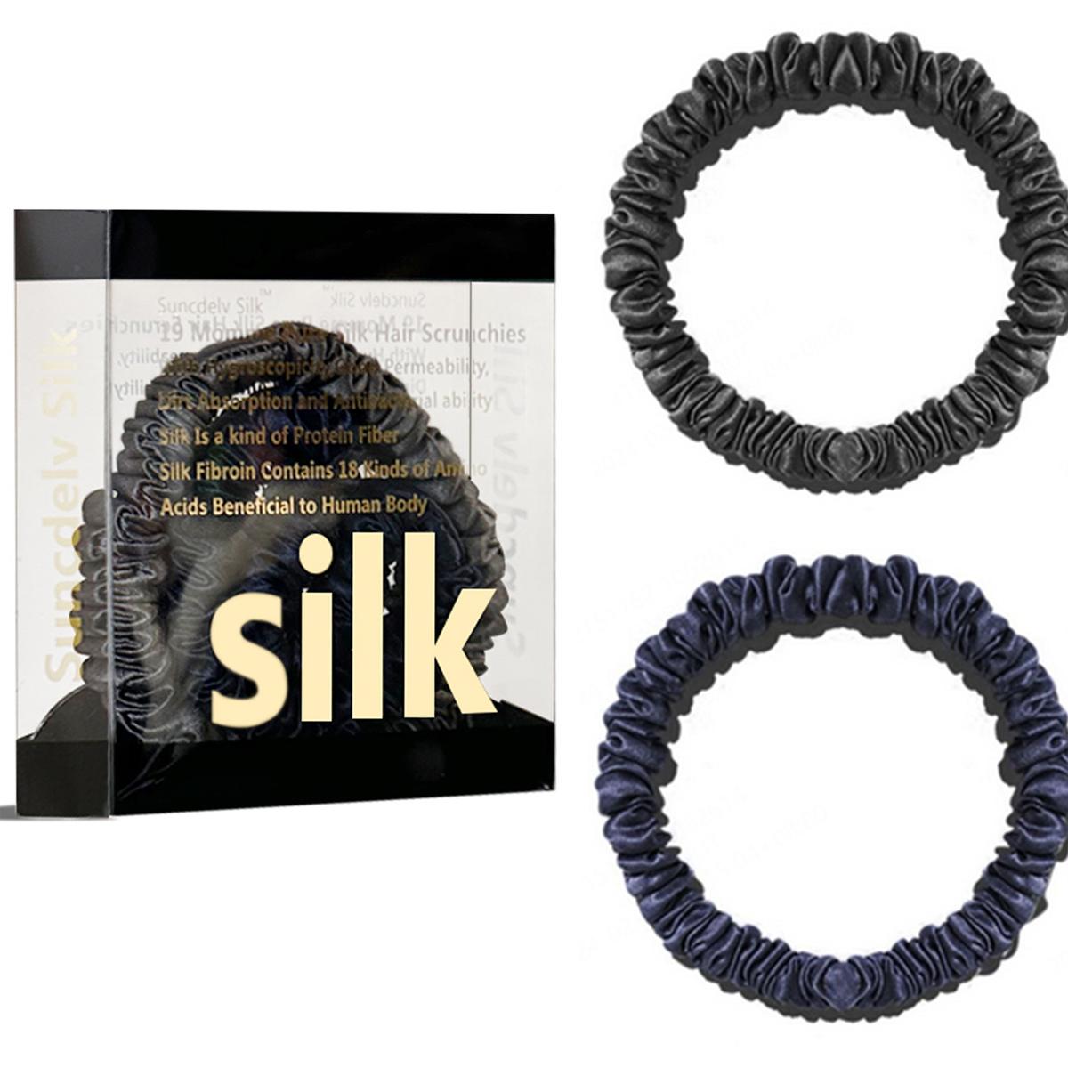

Резинки для волос из 100% чистого шелкового шелка, шелковые резинки для волос, резинки для волос, узкие резинки для волос, держатели для хвостиков, аксессуары для волос, 42 цвета