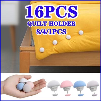 1/4/8/16 szt. Grzybowy uchwyt na kołdrę Macaron antypoślizgowa kołdra klips do koca jeden klucz do odblokowania koców pokrywa zapięcie zaciskowy uchwyt prześcieradło