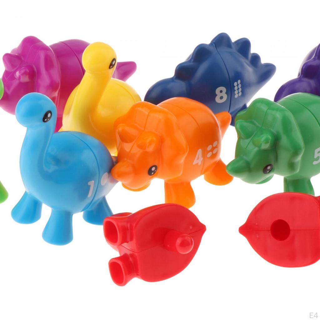 Counting Dinosaur Toy Double Sided Toys Fine Motor for Communication