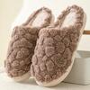 Plush cotton slippers women's autumn and winter men's home indoor warm thick-soled wear-resistant versatile couple confinement shoes